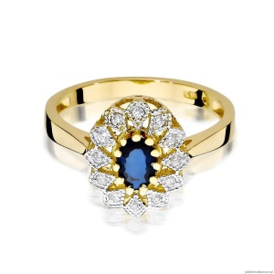 Pierścionek W354 Szafir 0,70ct żółte złoto