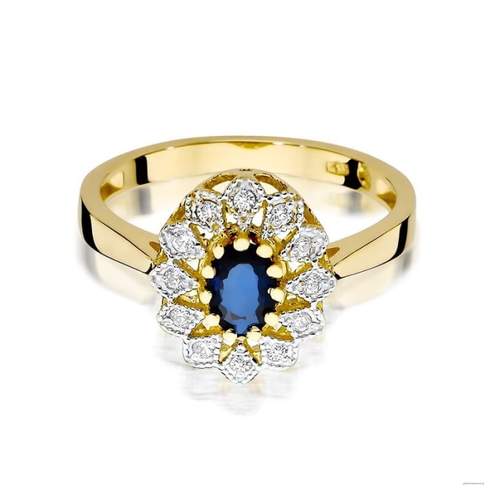 Pierścionek W354 Szafir 0,70ct żółte złoto