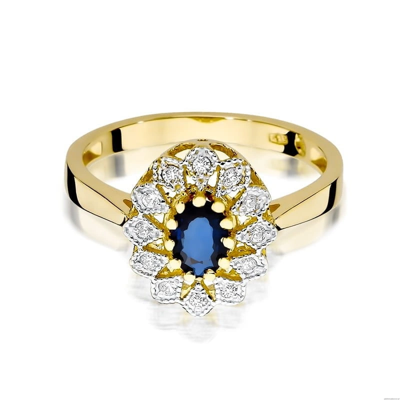 Pierścionek W354 Szafir 0,70ct żółte złoto