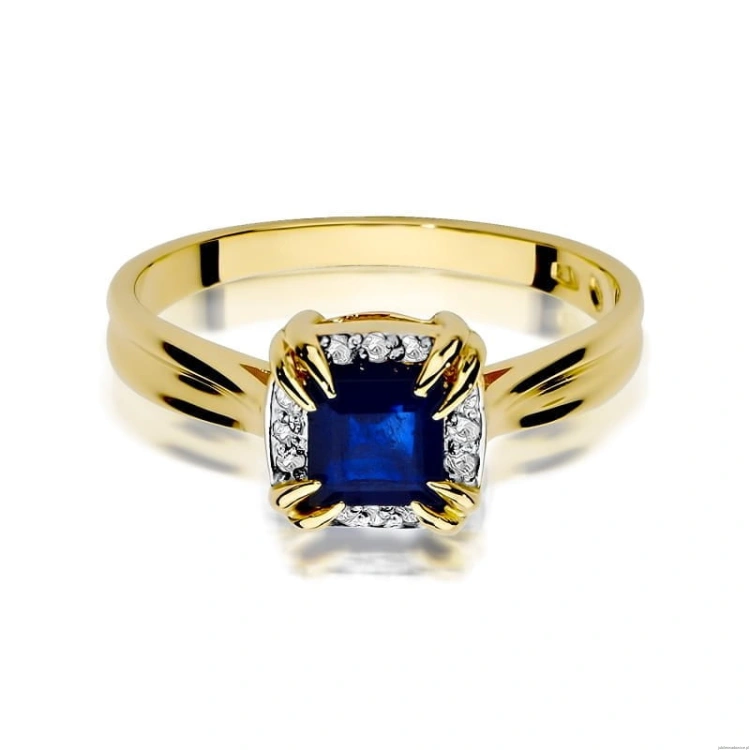 Pierścionek W358 Szafir 0,70ct żółte złoto