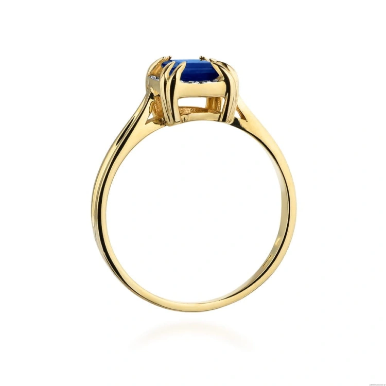 Pierścionek W358 Szafir 0,70ct żółte złoto