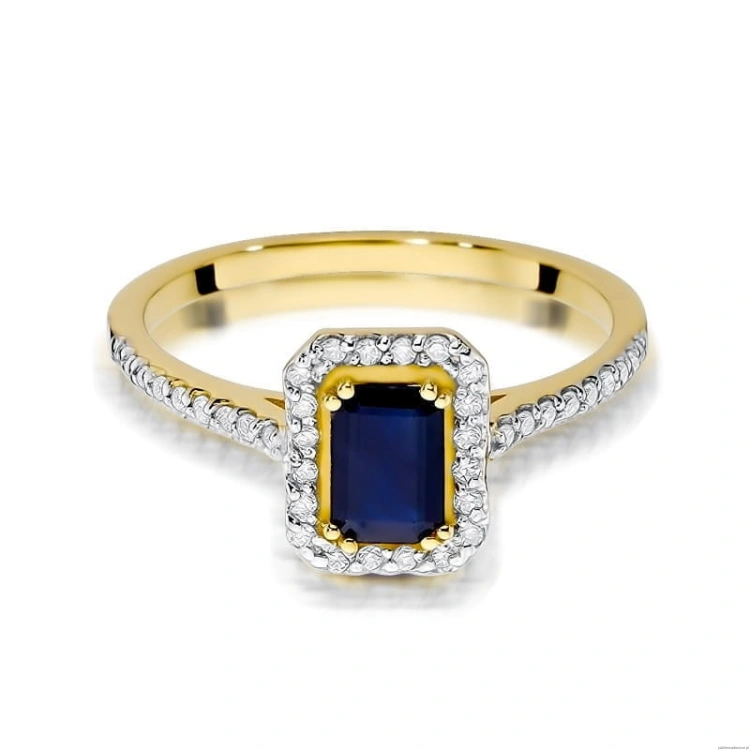 Pierścionek W403 Szafir 0,60ct żółte złoto