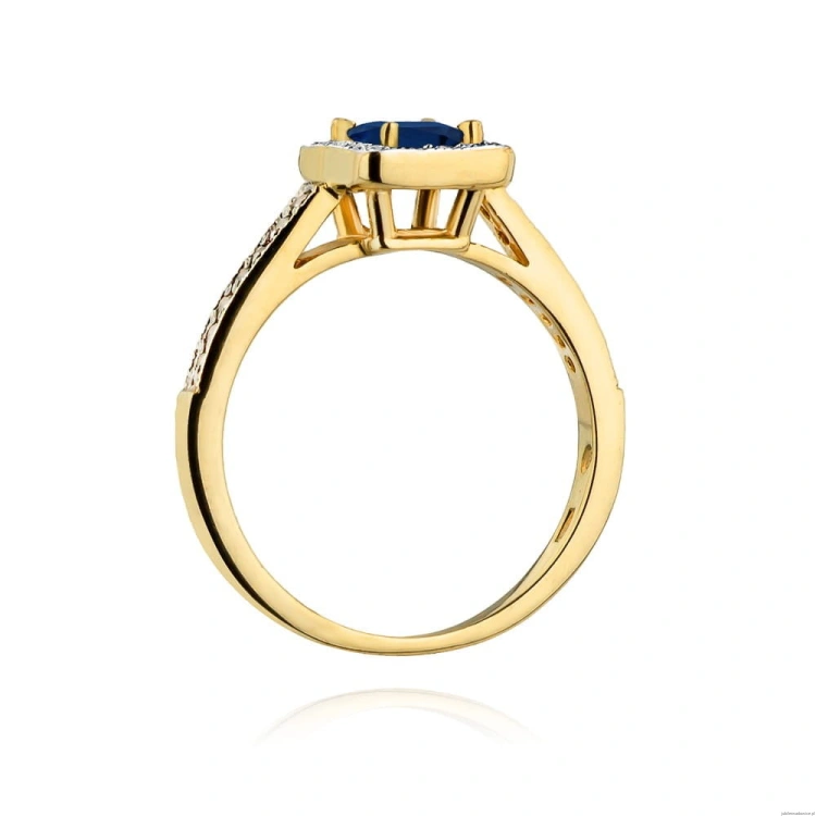 Pierścionek W403 Szafir 0,60ct żółte złoto