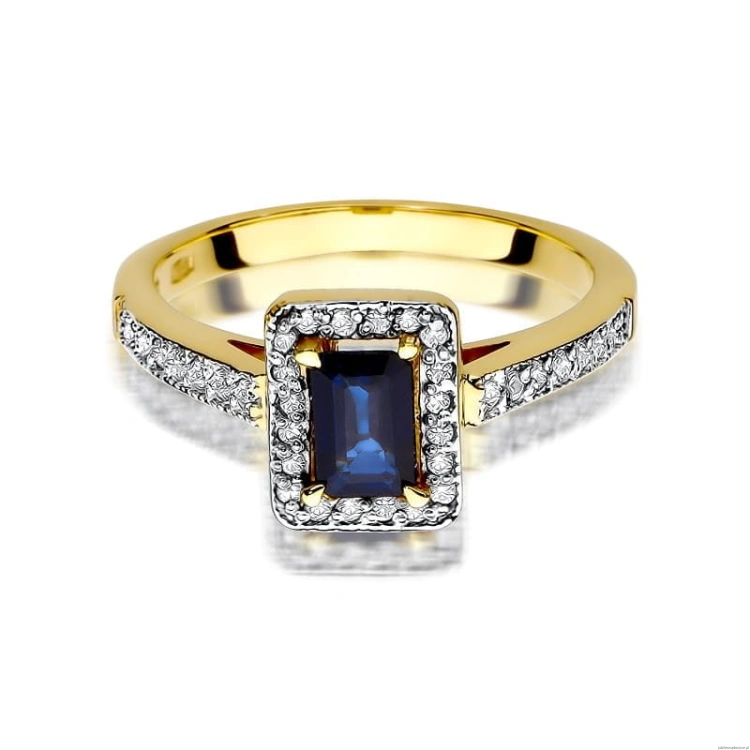Pierścionek W422 Szafir 0,60ct żółte złoto