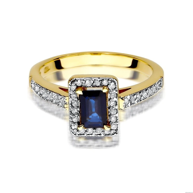 Pierścionek W422 Szafir 0,60ct żółte złoto