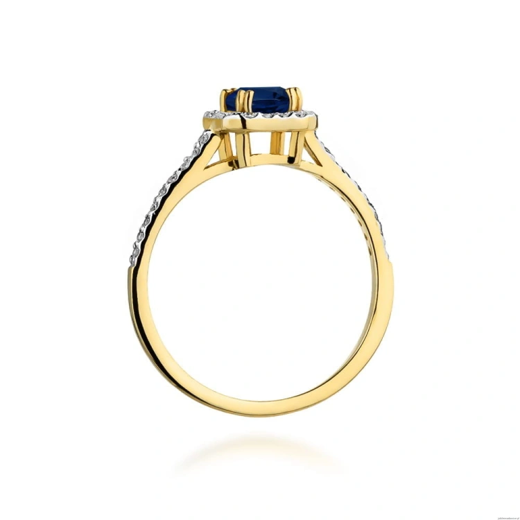 Pierścionek W422 Szafir 0,60ct żółte złoto