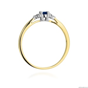 Pierścionek W428 Szafir 0,15ct żółte złoto
