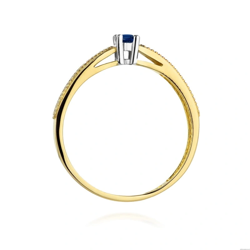 Pierścionek W449 Szafir 0,15ct żółte złoto