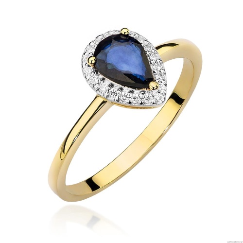 Pierścionek W455 Szafir 0,60ct żółte złoto