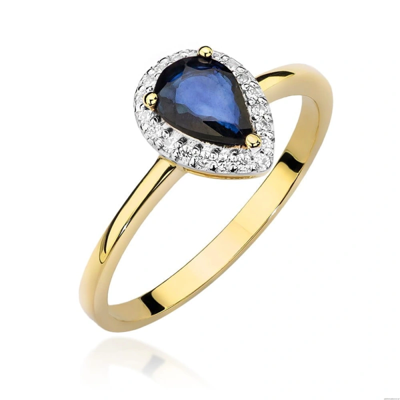 Pierścionek W455 Szafir 0,60ct żółte złoto