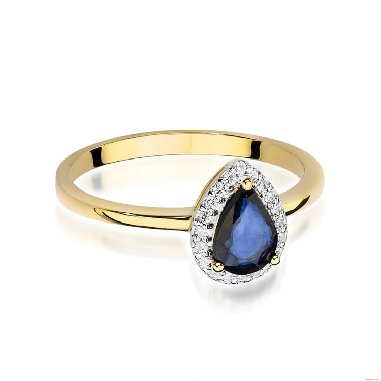 Pierścionek W455 Szafir 0,60ct żółte złoto