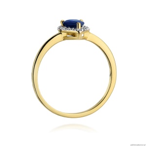 Pierścionek W455 Szafir 0,60ct żółte złoto