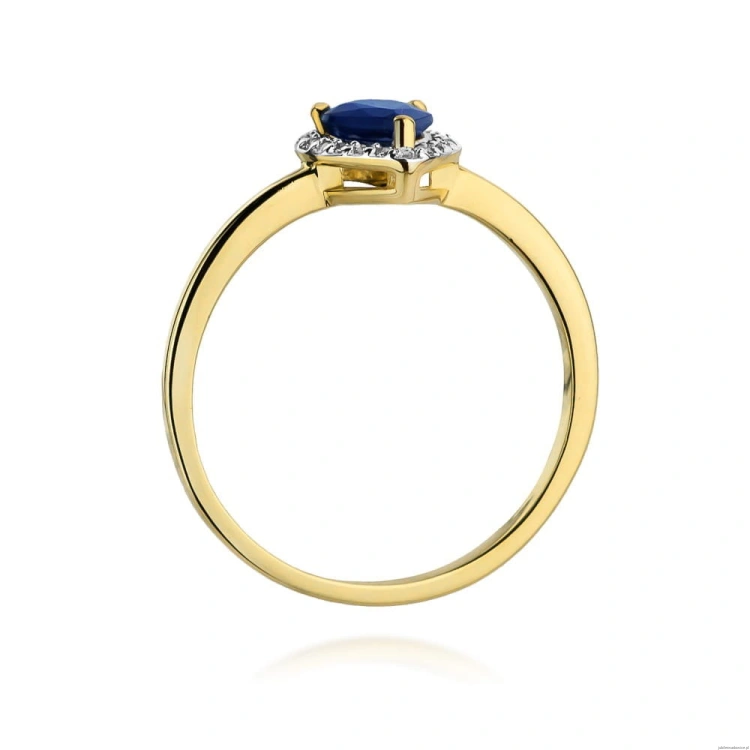 Pierścionek W455 Szafir 0,60ct żółte złoto