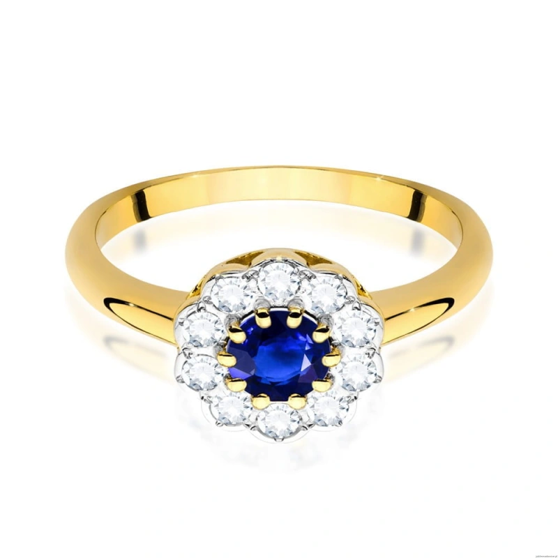 Pierścionek W529 Szafir 0,50ct żółte złoto