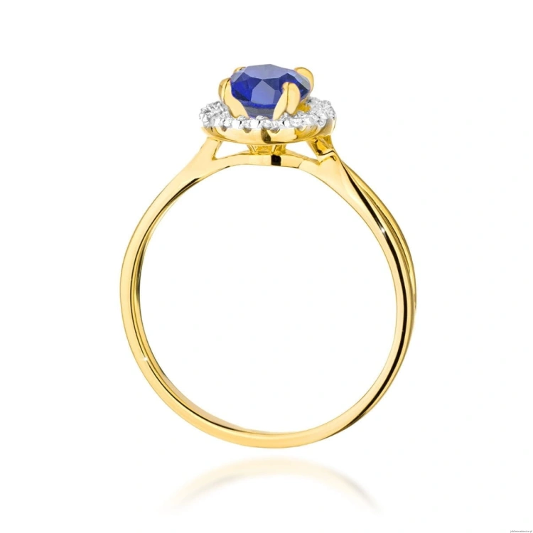 Pierścionek W538 Szafir 1,00ct żółte złoto