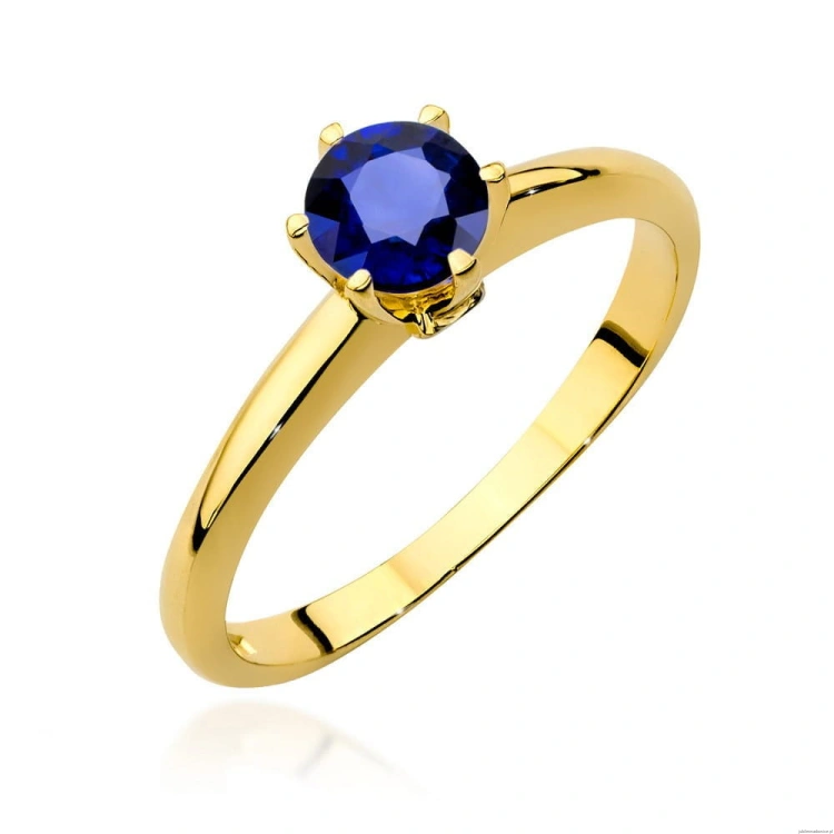 Pierścionek W557 Szafir 0,50ct żółte złoto