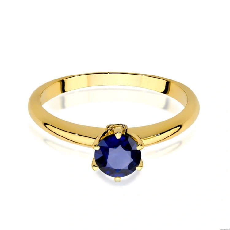Pierścionek W557 Szafir 0,50ct żółte złoto