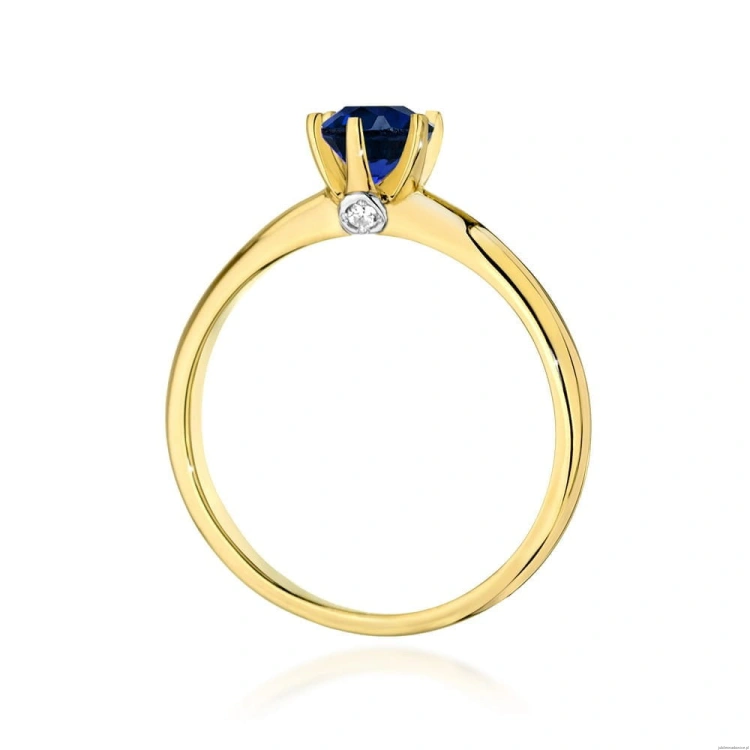 Pierścionek W557 Szafir 0,50ct żółte złoto
