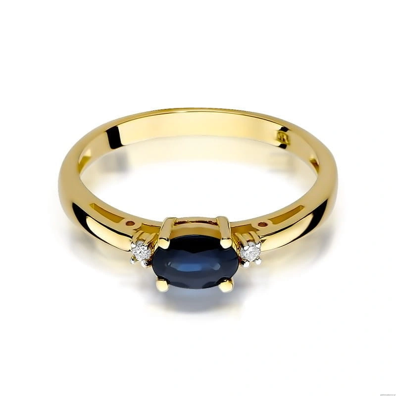 Pierścionek W006 Szafir 0,70ct żółte złoto