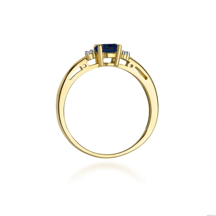 Pierścionek W006 Szafir 0,70ct żółte złoto