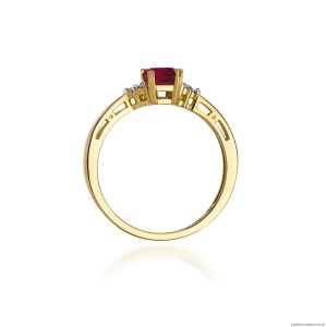 Pierścionek W002 Rubin 0,80ct żółte złoto