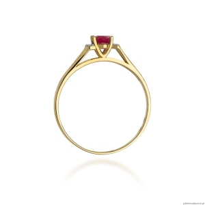 Pierścionek W005 Rubin 0,60ct żółte złoto