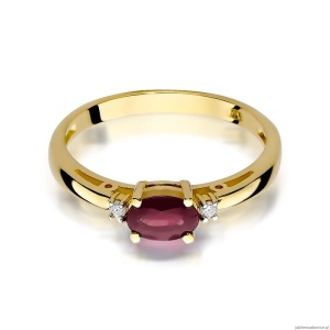 Pierścionek W006 Rubin 0,60ct żółte złoto