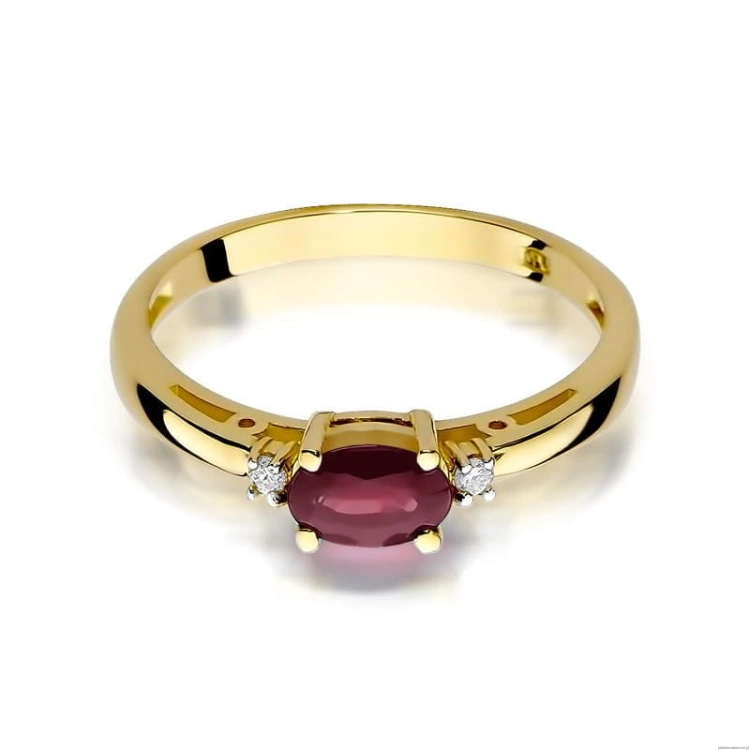 Pierścionek W006 Rubin 0,60ct żółte złoto