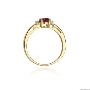 Pierścionek W006 Rubin 0,60ct żółte złoto