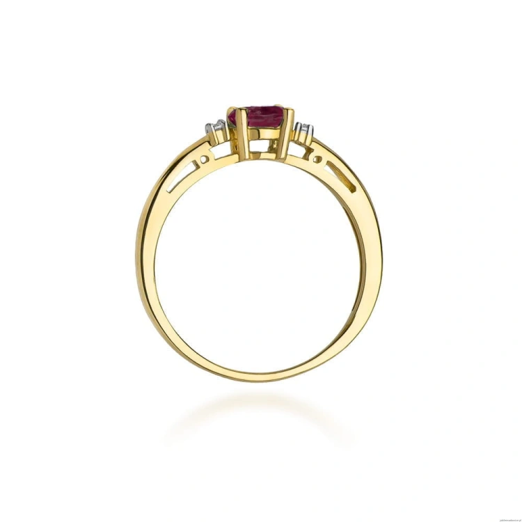 Pierścionek W006 Rubin 0,60ct żółte złoto