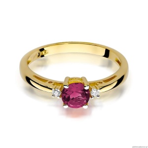 Pierścionek W010 Rubin 0,60ct żółte złoto