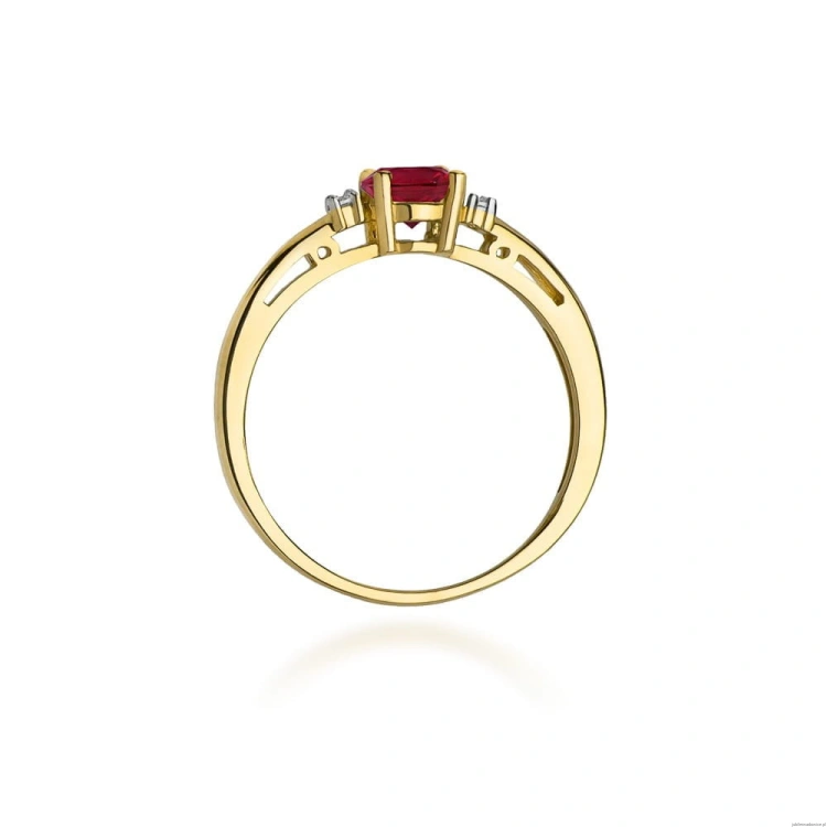 Pierścionek W010 Rubin 0,60ct żółte złoto
