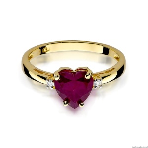 Pierścionek W012 Rubin 1,70ct żółte złoto