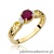 Pierścionek W014 Rubin 0,60ct żółte złoto