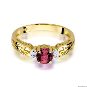 Pierścionek W014 Rubin 0,60ct żółte złoto
