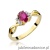 Pierścionek W019 Rubin 0,60ct żółte złoto