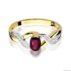 Pierścionek W028 Rubin 0,60ct żółte złoto