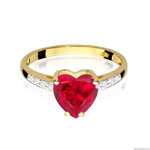 Pierścionek W031 Rubin 1,70ct żółte złoto