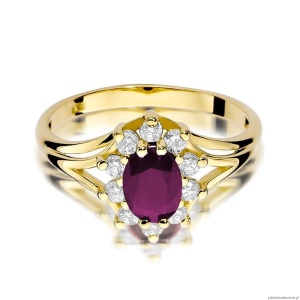 Pierścionek W037 Rubin 1,00ct żółte złoto