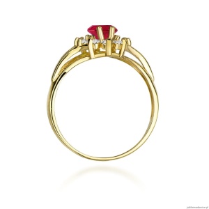 Pierścionek W037 Rubin 1,00ct żółte złoto