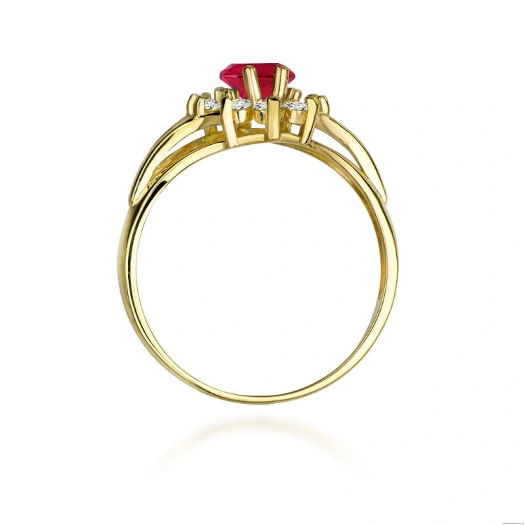 Pierścionek W037 Rubin 1,00ct żółte złoto
