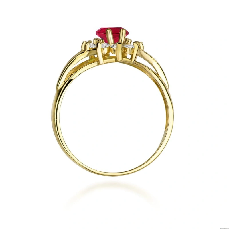 Pierścionek W037 Rubin 1,00ct żółte złoto