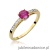 Pierścionek W066 Rubin 0,60ct żółte złoto