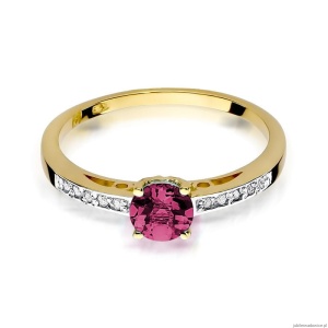 Pierścionek W066 Rubin 0,60ct żółte złoto