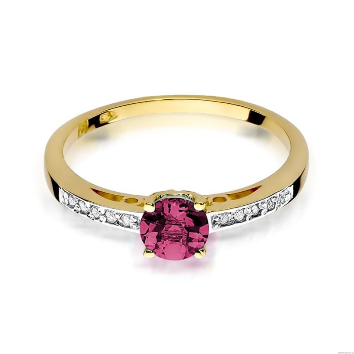 Pierścionek W066 Rubin 0,60ct żółte złoto