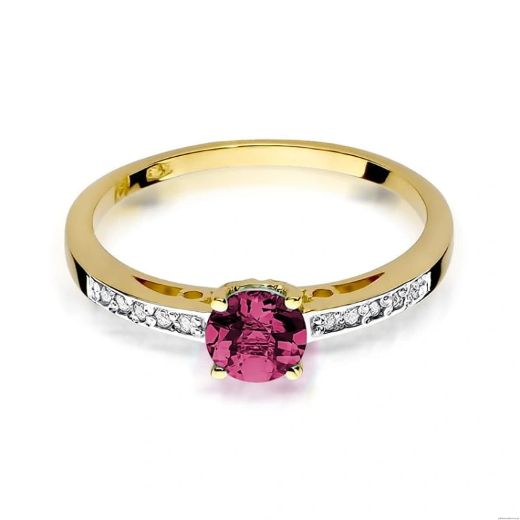 Pierścionek W066 Rubin 0,60ct żółte złoto