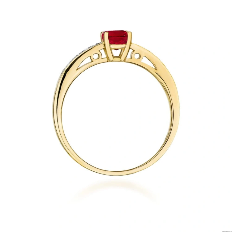Pierścionek W066 Rubin 0,60ct żółte złoto