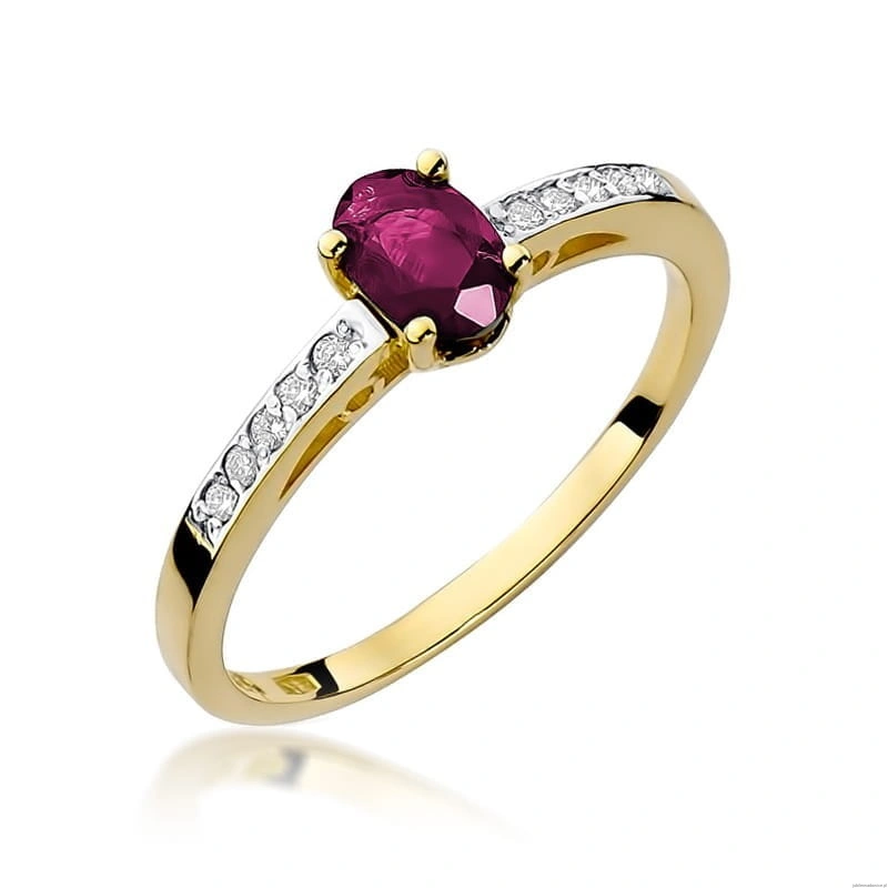 Pierścionek W067 Rubin 0,60ct żółte złoto