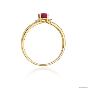 Pierścionek W068 Rubin 0,60ct żółte złoto
