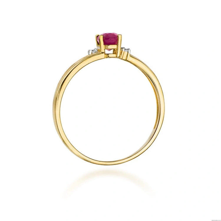 Pierścionek W068 Rubin 0,60ct żółte złoto